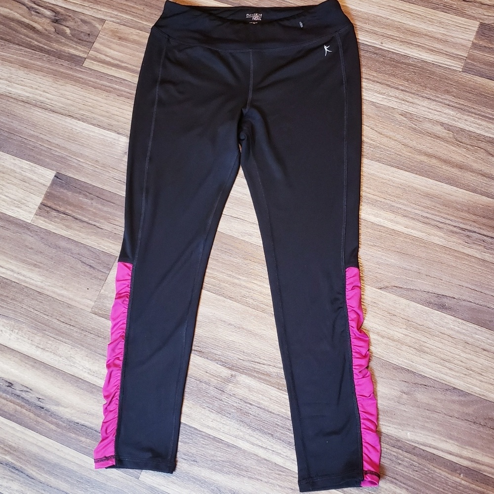 DANSKIN NOW BLACK & PINK  LEGGINGS